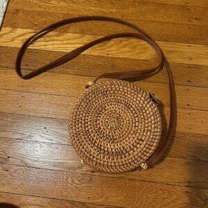 Rattan crossbody bag